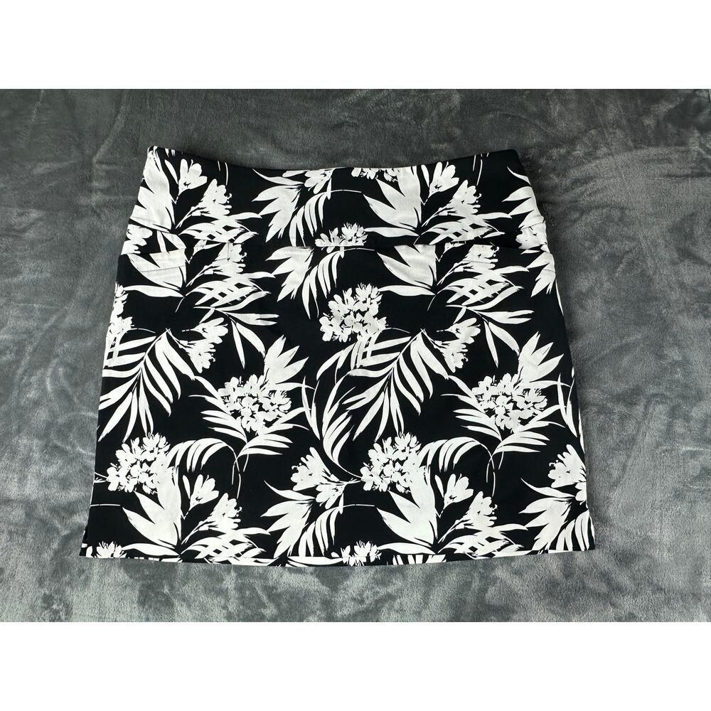 SC & Co Womens XL Black White Floral Skort 360 Tummy Control Golf Tennis Pockets
